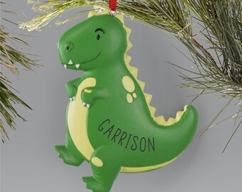 Dinosaur Personalized Ornament, Christmas Ornament, Baby Ornament, Kids Ornament, Baby's First Christmas, Dinosaur Ornament -gfyL13612260