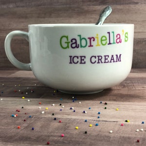 Colorful Names Personalized Ice Cream Bowl, ice cream bowls, kids ice cream bowl, custom ice cream bowl, ceramic ice cream bowl -gfyU1326223