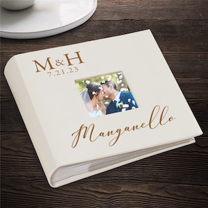 Engraved Initials & Last Name Leatherette Photo Album, Holds 200 4x6 Photos, Wedding Album, Personalized Photo Book, Wedding Gift, Scrapbook