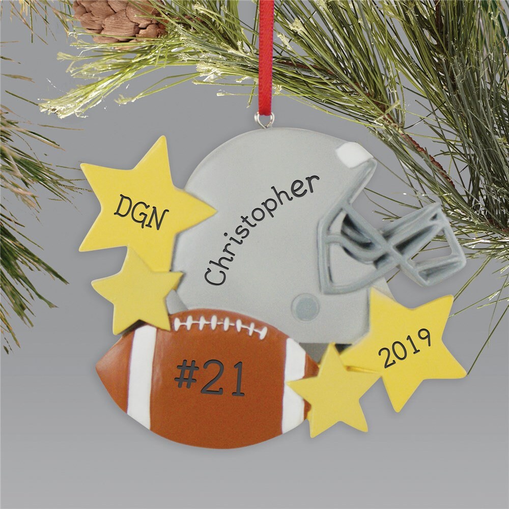 Football Personalized Ornament Football Ornament Christmas Etsy