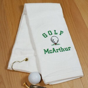 Embroidered Golf Ball Towel, personalized golf towel, personalized golf gift, golfer gift, gift for him, embroidered golf towel, birthday