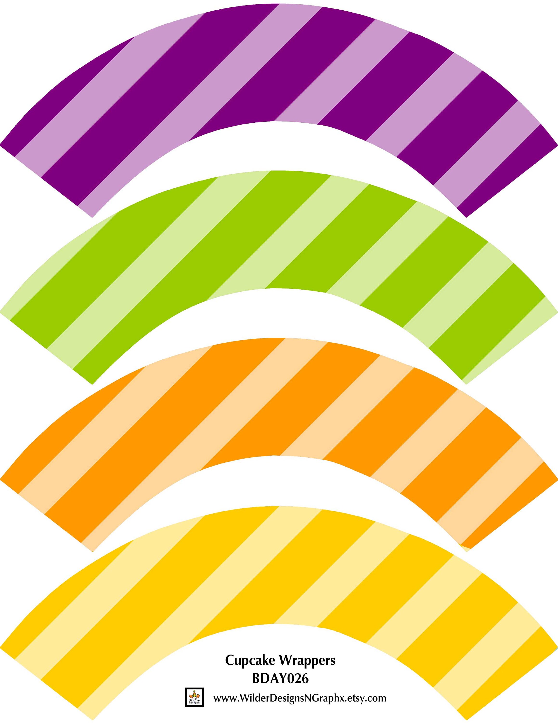 Cupcake Wrappers DIY Digital Printable Instant Download Etsy