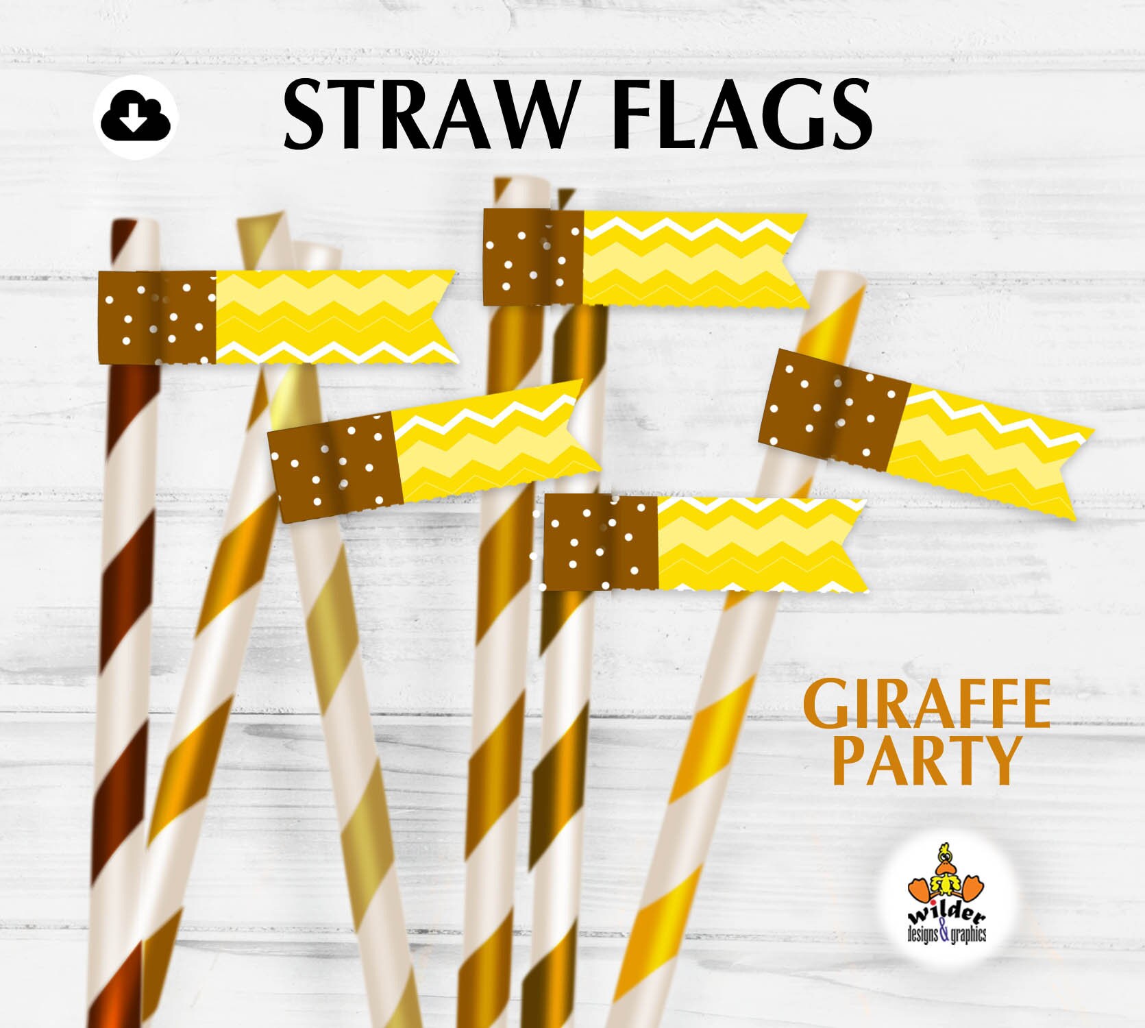 Party Flags DIY Digital Printable Instant Download BYS112 Etsy