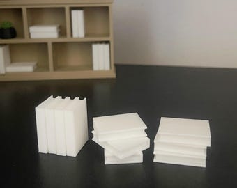Minilibros en blanco, libros en blanco en miniatura impresos en 3D, libros en blanco Miniverse, regalo para lector Kindle