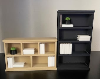 Mini estantería impresa en 3D para minilibros, miniexpositor de libros, colección de minilibros, decoración de escritorio con temática de libros, librería en miniatura
