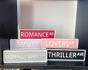 Letrero de biblioteca personalizado, letrero de estantería impreso en 3D, letrero de libro independiente, regalo para lectores, regalo personalizado para amantes de los libros, regalos para amantes de los libros