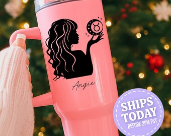 Taurus Zodiac Cup, Personalized Astrology Tumbler, Taurus Birthday Gift, Taurus Woman Gift Idea, Custom Zodiac Sign Cup, Horoscope Gift