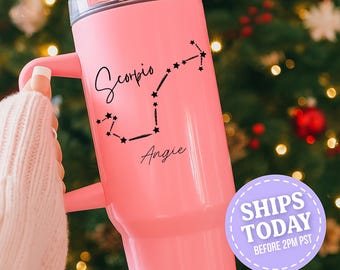 Scorpio Zodiac Constellation Tumbler, Personalized Scorpio Cup, Astrology Birthday Gift, Custom Star Sign Tumbler, Horoscope Lover Present