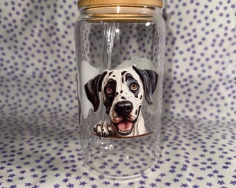 Vaso Libby de vidrio de 16 oz con pajita, listo para enviar