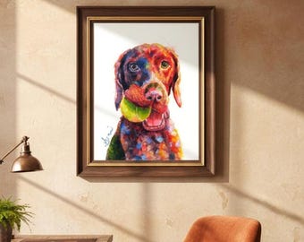 Individuell angefertigtes, handgemaltes Tierportrait: Ölbild auf Leinwand, Hunde- & Katzen-Denkmal