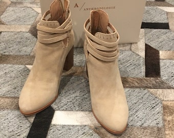 Anthropologie Wrapped Strap Booties 10M