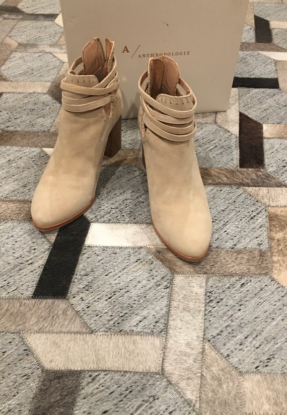 Anthropologie Wrapped Strap Booties 10M