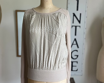Chain Detail Beige Sweater by Trina Turk Size M
