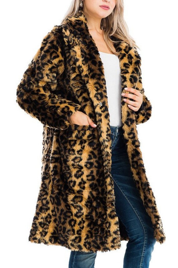 Faux Fur Leopard Coat