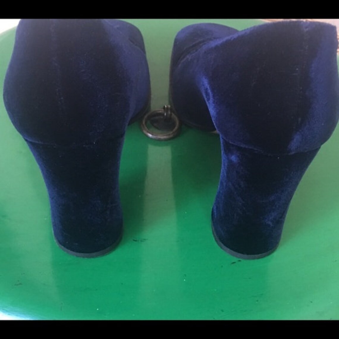 Barney's NY Navy Velvet Classic Pump 7 1/2 M Etsy