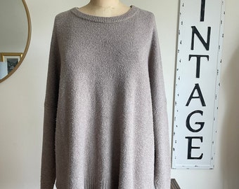 Taupe Knit Sweater by Treasure Bong Long Sleeve -Large