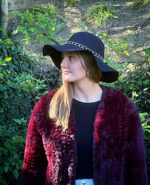 Rich Burgundy Faux Fur Jacket - One Size