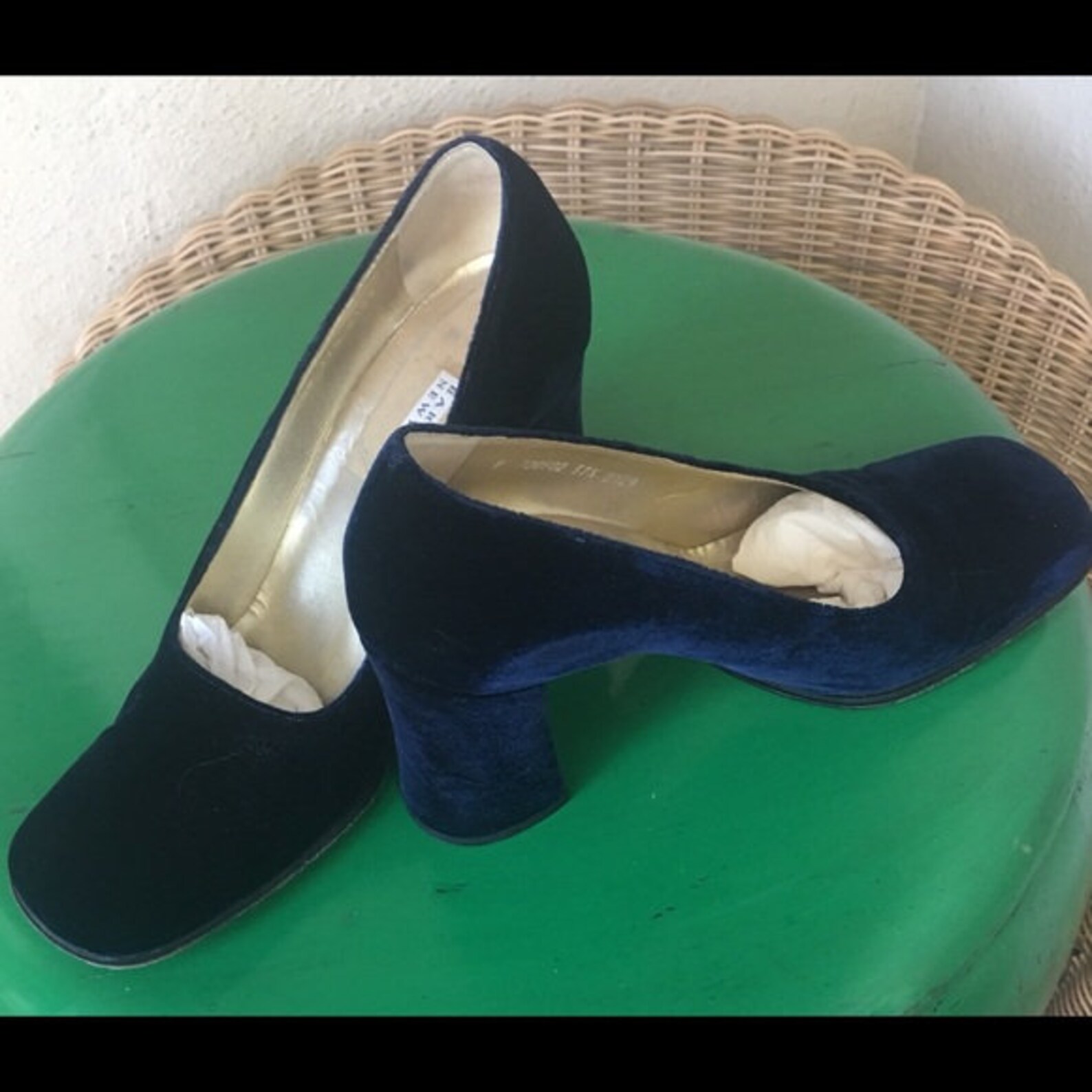 Barney's NY Navy Velvet Classic Pump 7 1/2 M Etsy