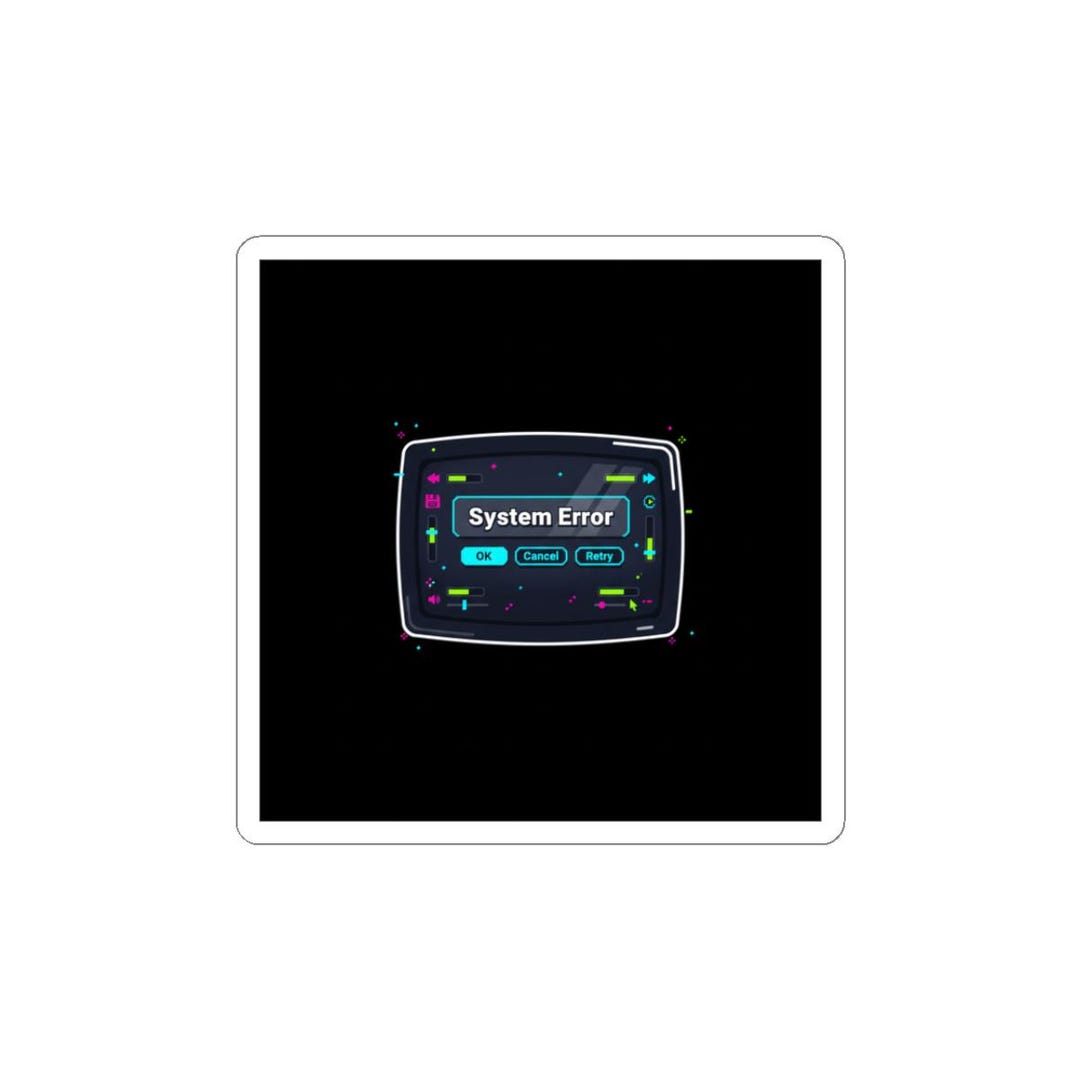 System Error Retro OS Error Kiss-cut Sticker | Retro GUI Error ...
