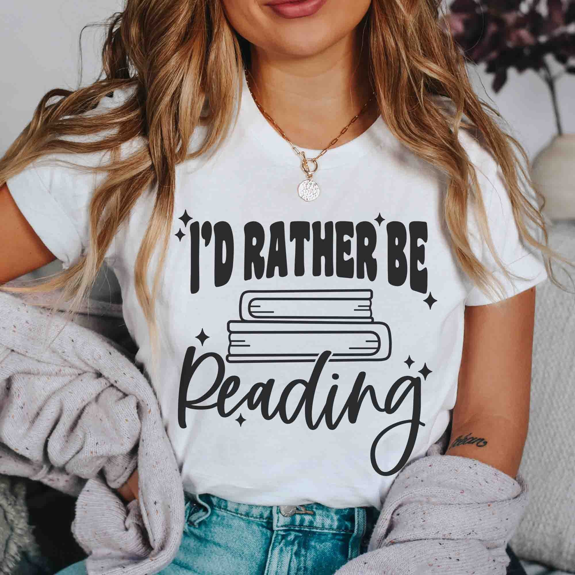 Reading Svg Book Lovers Svg I'd Rather Be Reading Classroom Library Svg ...