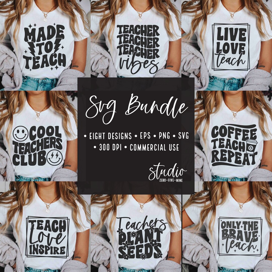 Teacher SVG Bundle Back to School Svg Retro Teacher SVG Bundle School ...
