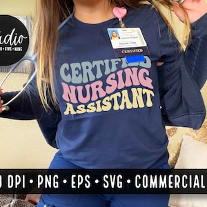 Certified Nursing Assistant Svg Png, CNA, Retro Nurse Svg&#39;s, Tshirt Designs,  Groovy CNA Svg&#39;s, CNA Gifts, Commercial Use