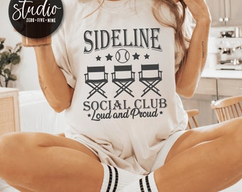 Baseball Mom SVG, Sideline Social Club Shirt Design (Digital Download)