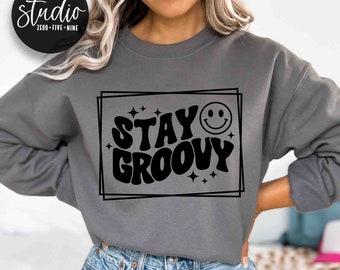 Stay Groovy Retro SVG, Boho Disco Design (Digital Download)