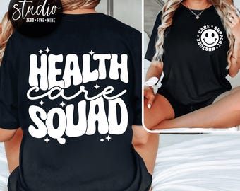 Healthcare Svg Png, Nursing  Svg Retro Nurse Svg Cut File Front Back PocketCricut T-Shirt Designs Medical Team Svg Registered Nurse Cna Tech