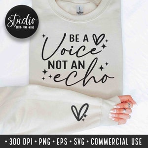 Sei eine Stimme SVG Boho Selbstpflege Motivations-Svg-Ärmel-Design Trendiges Shirt Positiv Tägliche Affirmation SVG Motivations-Ärmel-Shirt Selbstpflege