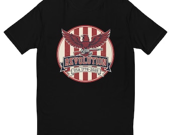Revolution USA 1776–2026 Vintage Eagle T-Shirt | 250 Years of American Independence Patriotic Tee