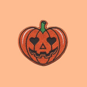 Jack O Lantern Pumpkin Embroidered Patch | Halloween Jacket Badge | Spooky Patch