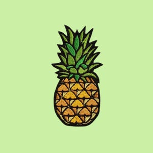 Pineapple Embroidered Patch | Tropical Fruit Jacket Badge | Summer Beach Patch