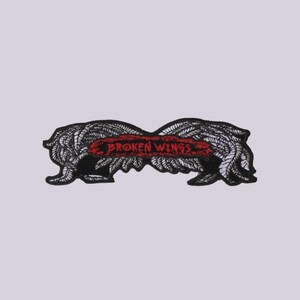 Broken Wings Embroidered Patch | Gothic Biker Jacket Badge | Skull Patch