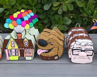 Mini piñatas inspiradas en la película Up: Carl, Russell, Dug, Kevin, decoración para fiestas en casa