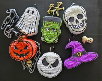 Mini piñata individual de Halloween hecha a mano: recuerdos de fiesta espeluznantes, decoración de mesa