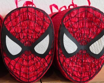Mini piñata de Spiderman hecha a mano, recuerdo de fiesta de superhéroes
