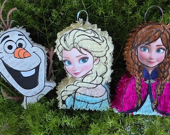 Mini piñata individual de Frozen: Elsa, Anna, Olaf