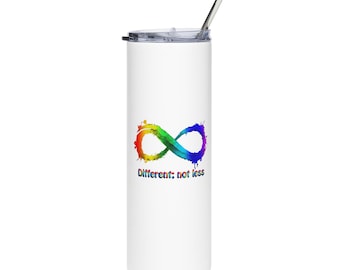 Different; Not Less Autism Awareness Stainless Steel Tumbler 20oz | Neurodiversity Support