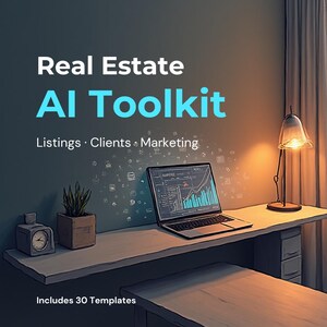 Kit de herramientas de IA para el sector inmobiliario / 30 plantillas para anuncios, clientes y marketing (PDF)