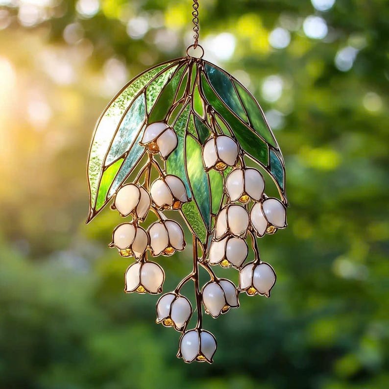 Lily of the Valley Suncatcher, Acrylic Style Floral Window Hanging, May ...