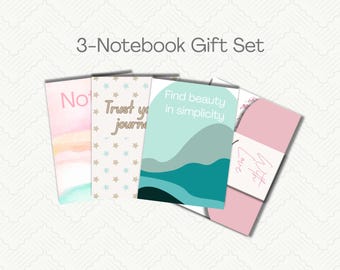 Minimalist Notebook Gift Set – Personalized A5 & A6 Trio