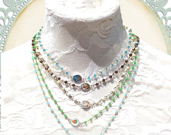 Catholic Sacred Heart Altered Rosary Necklace.Handmade Religious Assemblage Colorful Saint Charms Jesus St Michael St Therese Sacred Heart.