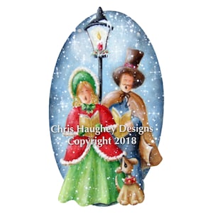Here We Come A- Caroling E-Pattern - Entworfen und gemalt von Chris Haughey