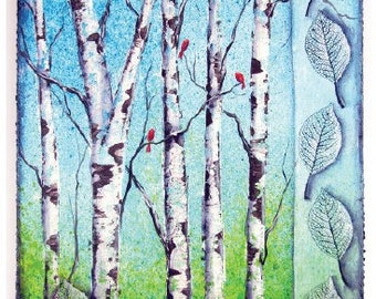 Birch Trees Plaque E-Pattern