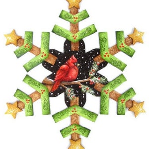 Christmas Cardinal Snowflake E-Pattern