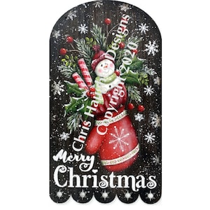 Christmas Mitten Plaque E-Pattern - Designed and painted by Chris Haughey
