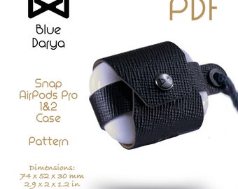 Leather AirPods Pro 1 & 2 Case Pattern: Snap Closure (PDF Pattern)