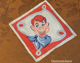 1950s Howdy Doody Vintage Child's Handkerchief Hankie Hanky