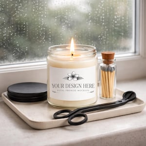 Lumient Candle Mockup Video 4 Second Candle Mockup Gift Set Mockup Drag And Drop Easy Candle Mockup With Accessories Cozy Rain Aesthetic